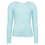 Mint Ribstrikket Rund Hals Bluse