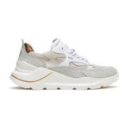 Beige Sneakers med Ruskind og Tekstil