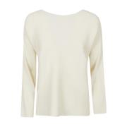 Beige Ribbet Viskose Sweater