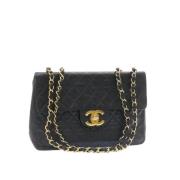 Sort lærred Chanel flap taske