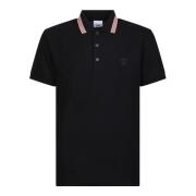 Sort Polo Shirt med Signature Icon Stripe