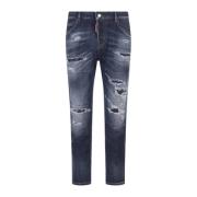 Blå Stretch Bomuld Denim Kvinders Jeans