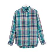 Farverig Linned og Madras Regular Fit Skjorte