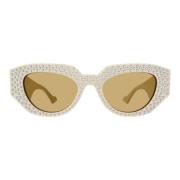 Ivory Brown Cat-Eye Solbriller