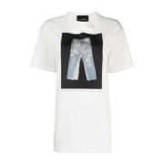 Denim Dekorativ Print T-Shirt