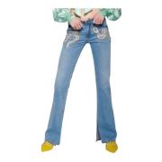 Pailletslange Flare Jeans