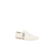 Cremefarvede Lave Sneakers