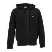 Sort Bomuld Zip Sweatshirt