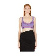 Futuristisk Metallic Strik Crop Top