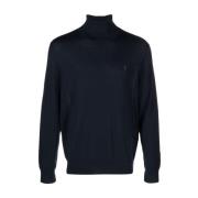 Navy Wool Rollneck Sweater