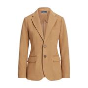 Kamel Uld Blazer - Størrelse: 10, Farve: POLO CAMEL