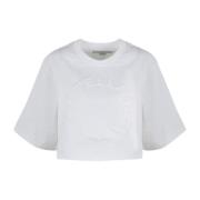 Flock Embossed Logo Crop T-shirt