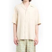 Beige Jacquard Chambray Skjorte