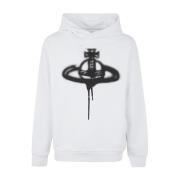 Hvid Spray Orb Pullover Hættetrøje