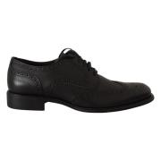 Sorte Læder Oxford Wingtip Formelle Sko