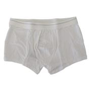 Hvide Bomuldsblandede Almindelige Boxershorts