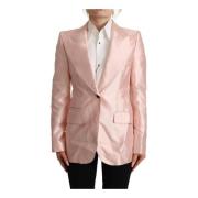 Pink Satin Blazer Frakke Jakke