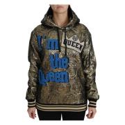 Queen Jaquard Guld Sweatshirt Hoodie