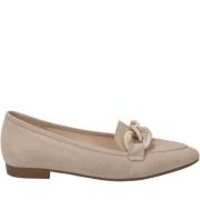 Stilfulde beige ruskind loafers til kvinder