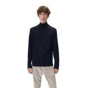 Navy Wool Turtleneck Sweater