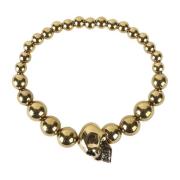 Elastisk Skull og Perle Armbånd