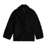 Shearling Blazer med Asymmetrisk Fold