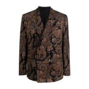 Sort Paisley-Print Corduroy Blazer