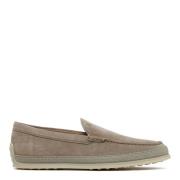 Beige Læder Ruskind Espadrille Loafers