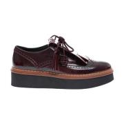 Bordeaux Fringed Golf Toe Derby i Glaseret Kalveskind