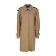 Beige Trench-inspireret Duster Frakke