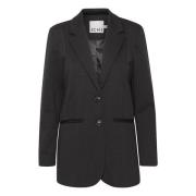 Stilfuld Oversize Blazer med V-Hals og Knapper