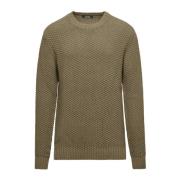 Rundhalset sweater i bomuld-uld blanding