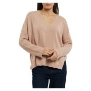 Cashmere Blandet V-Hals Sweater