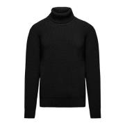 Ribbet uldblandet turtleneck sweater