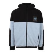 Zip-Up Hoodie med Silikone Logo Patch