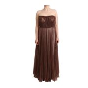 Metallic Bronze Maxi Kjole