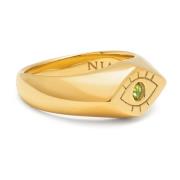 Guld Evil Eye Signet Ring