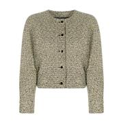 Gul Sort Sequin Tweed Jakke