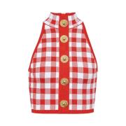 Fin gingham strikket tanktop