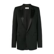 Tube Tuxedo Jacket In Grain De Poudre