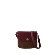 Burgundy Læder Crossbody Taske