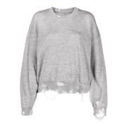 Heather Grey Merino Uld Jumper