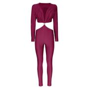 Lycra Dyb Hals Jumpsuit