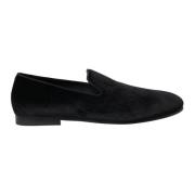 Eksklusive Sorte Velvet Loafers