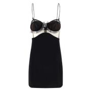 Sort Rynket Bustier Minikjole