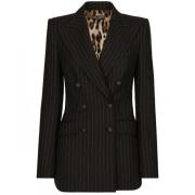 Stribet dobbeltradet blazer