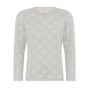 Dotted O-Neck Pullover Bluse