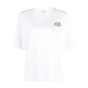 AMQ Seal Logo Krystal Broderet T-shirt