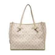 Raffia Shopper med Logo Detaljer