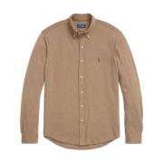 Mørk Taupe Heather Mesh Polo